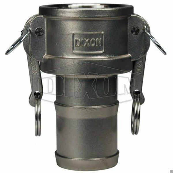 Dixon Global Type-C Cam and Groove Coupler, 3/4 in Nominal, Female Coupler x Hose Shank End Style, 316 SS G75-C-SS